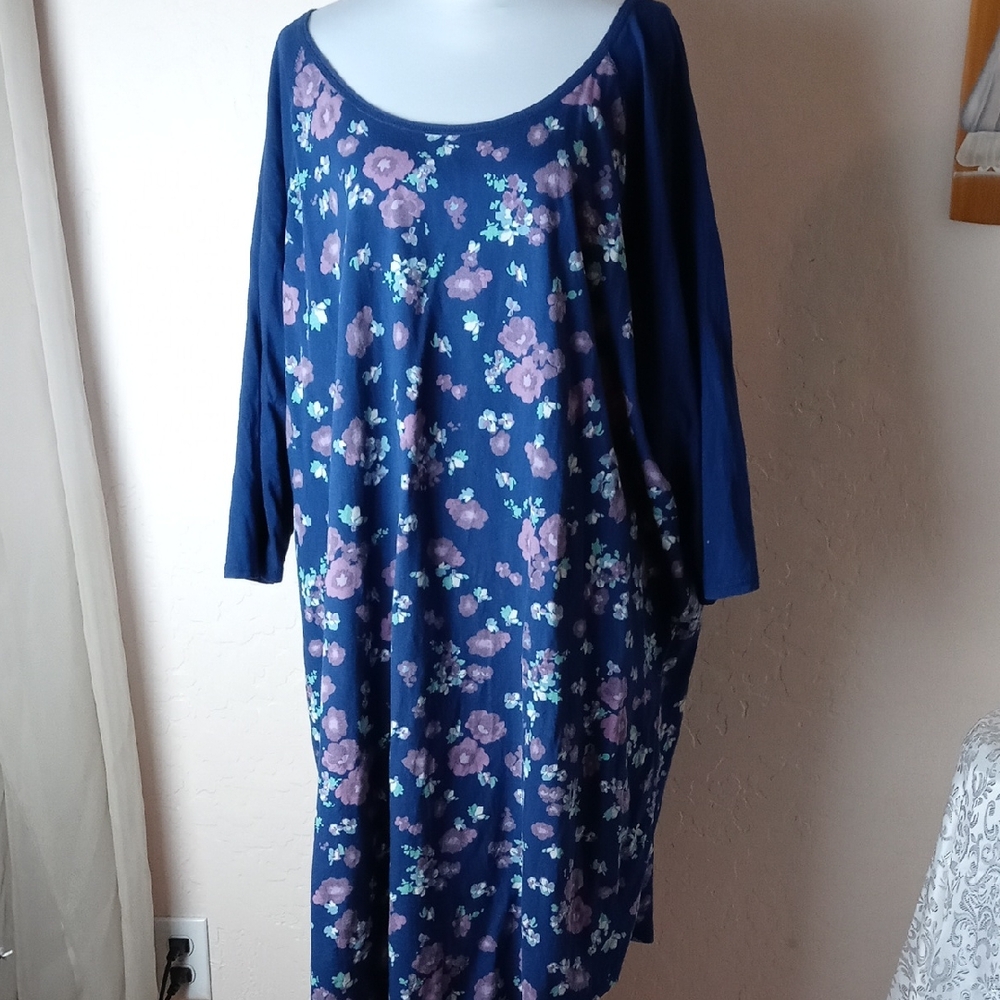 Dreams Co. Floral Blue and Purple Nightshirt